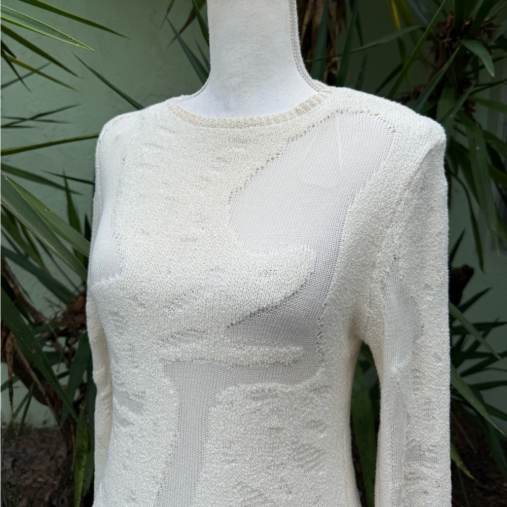 Cream Burnout Light Knit